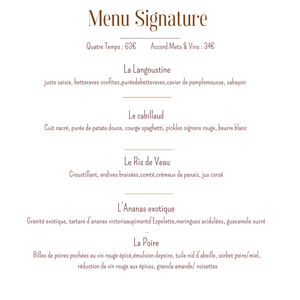 Menu signature – Cuisine raffinée au Mans | La Table de Luc